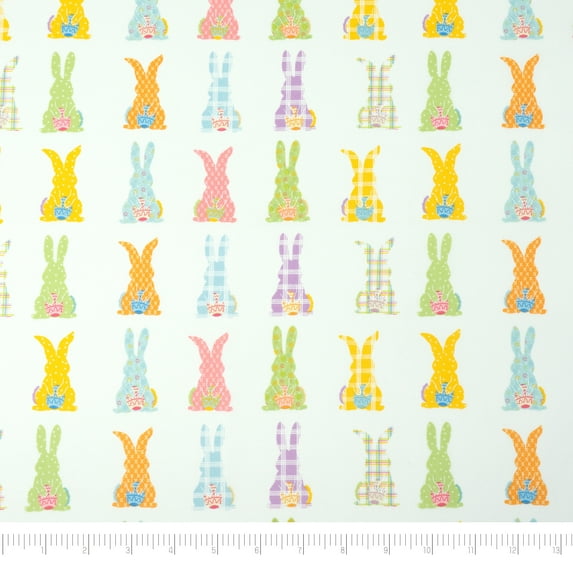 Singer Fabrics, 100% Cotton Print, Craft Quilting, 44 Inch, Colorful Bunny, 8 Yard Precut