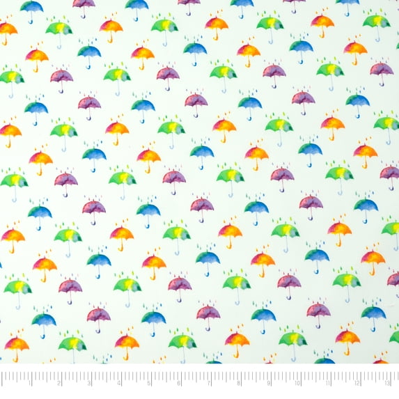 Singer Fabrics, 100% Cotton Print, Craft Quilting, 44 Inch, Colorful Umbrellas , 3 Yard Precut
