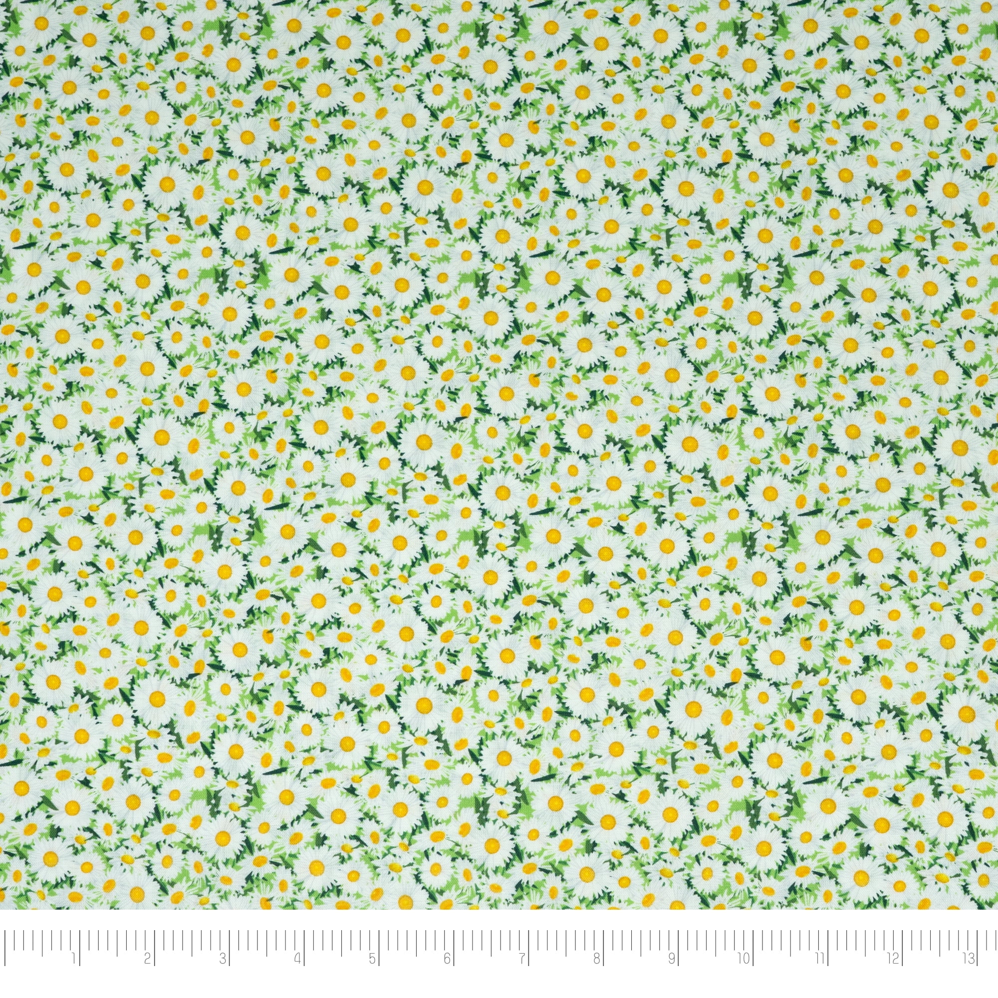 Singer Fabrics, 100% Cotton Print, Craft Quilting, 44 Inch, Green Daisy, 5 Yard Precut