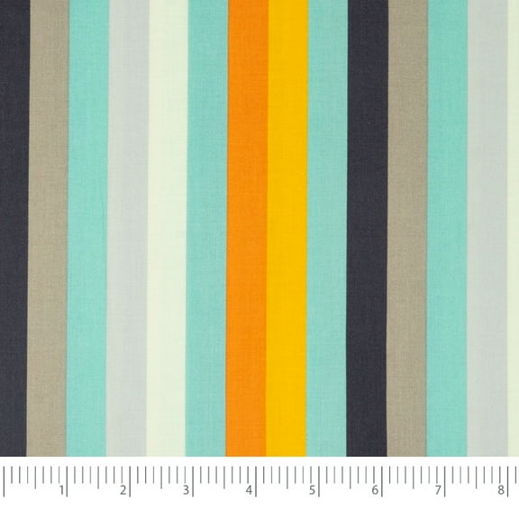 Singer Fabrics, 100% Cotton Print, Craft Quilting, 44 Inch,Retro Relaxed Stripes, 3 Yard Precut