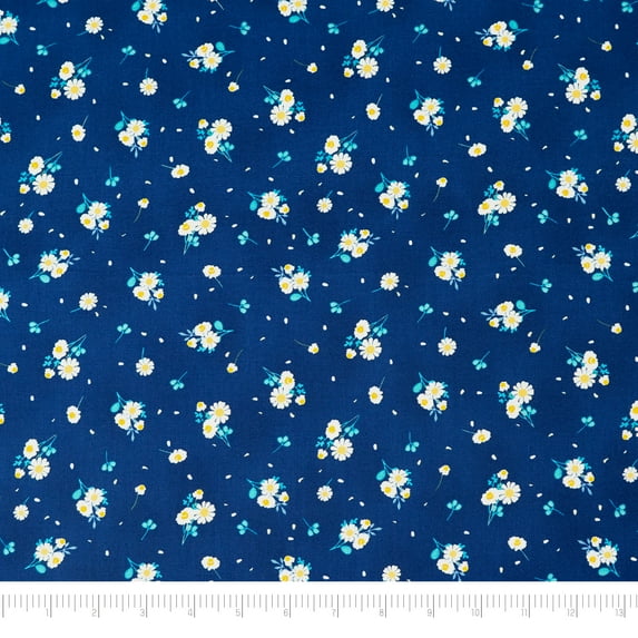 Singer Fabrics, 100% Cotton Print, Craft Quilting, 44 Inch, Royal Floral, 8 Yard Precut