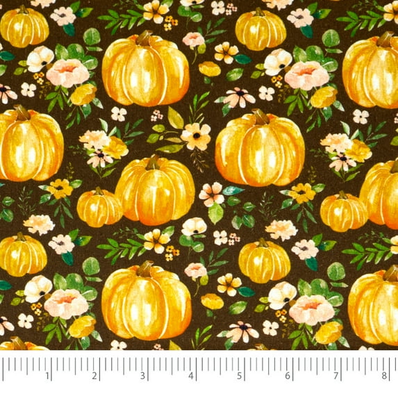 Singer Fabrics, 100% Cotton, Sewing & Craft, Quilting, Watercolor Pumpkin, Cut by The Yard