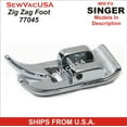 thumbnail image 1 of Singer Generic Zig Zag Foot 77045 Fits Featherweight Models 104, 132, 132Q, 140Q, 1 of 1