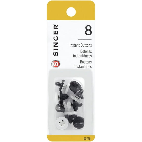 Singer Instant Buttons 8/Pkg-White