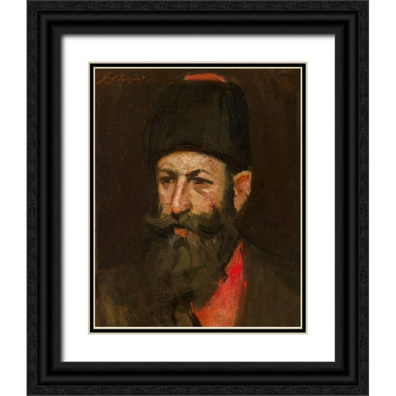 Singer, John Sargent imitator of 20x24 Black Ornate Wood Framed with Double Matting Museum Art Print Titled - The Cossack