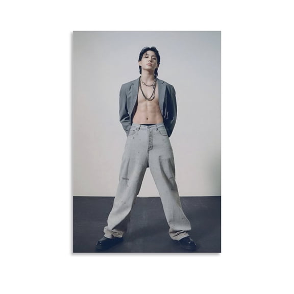 Singer Jung Kook Poster Cool Artworks Canvas Poster Room Aesthetic Wall Art Prints Home Modern Decor Gifts 24x36inch(60x90cm)