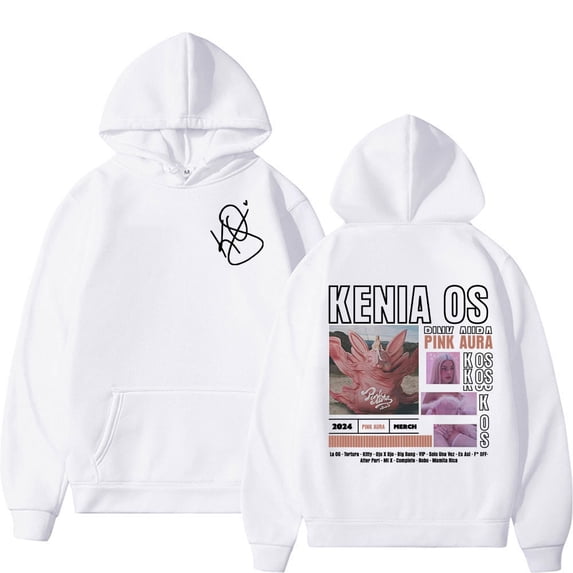 Singer Kenia Os 2025 Pink Aura Album Tour Graphic Hoodies - Fashion Hip Hop Casual Hoodies, Men Women Long Sleeve Streetwear
