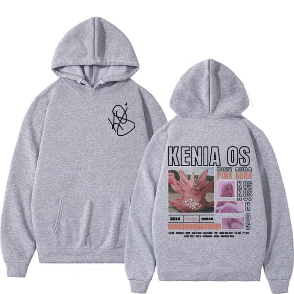 Singer Kenia Os 2025 Pink Aura Album Tour Graphic Hoodies - Fashion Hip Hop Casual Hoodies, Men Women Long Sleeve Streetwear
