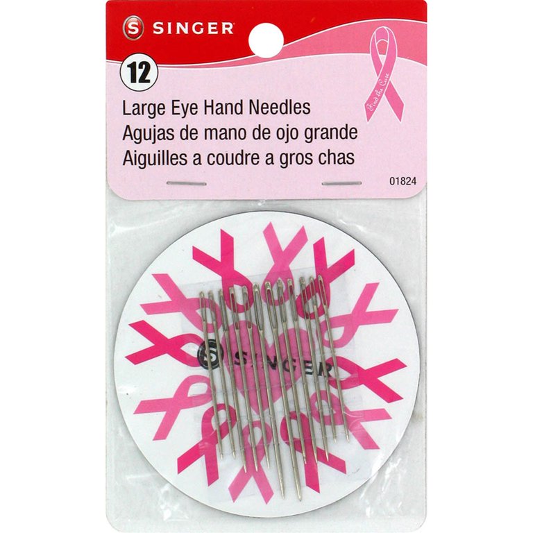 Singer Notions Large Eye Hand Needles with Storage Magnet, Assorted - 12 pack