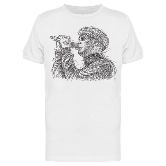 Singer Man, Sketch T-Shirt Men -Image by Shutterstock, Male XX-Large