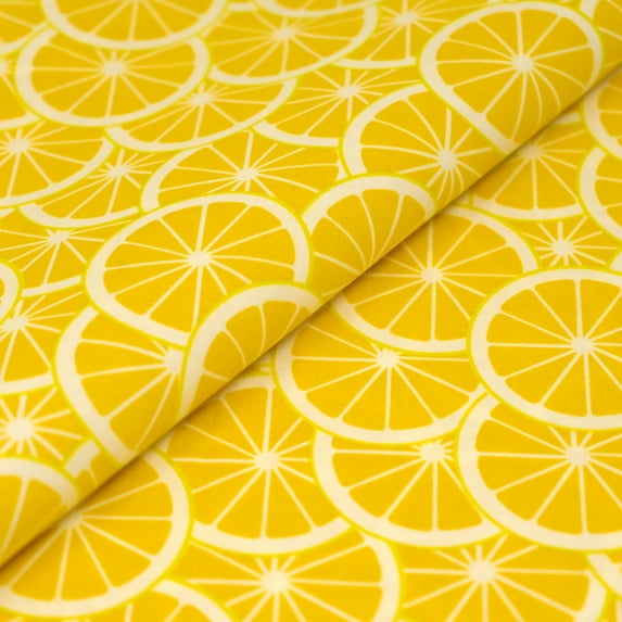 Singer Patriotic Fabric, 100% Premium Cotton 4Th Of July Decoration Blue Red Print Quilting, 108" X 44", Lemons - 3 Yard Cut