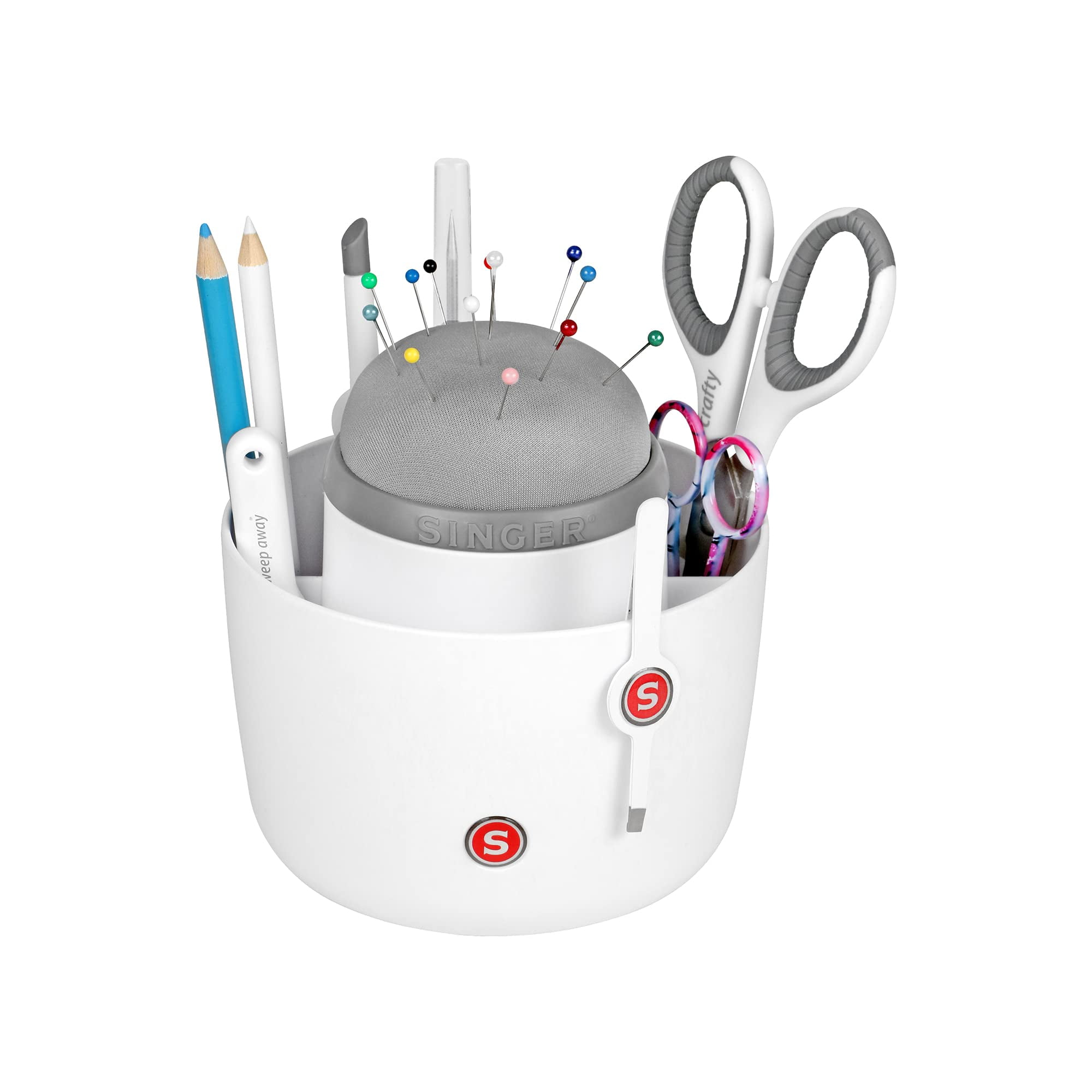 SINGER Pin & Tool Sewing and Craft Organizer Caddy with Built-In Pin Cushion