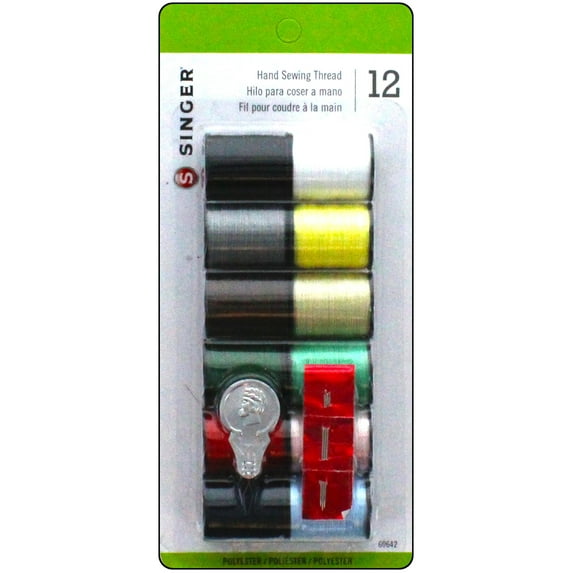 Singer Polyester Hand Sewing Thread Assorted Colors 12 Count (Pack of 2)