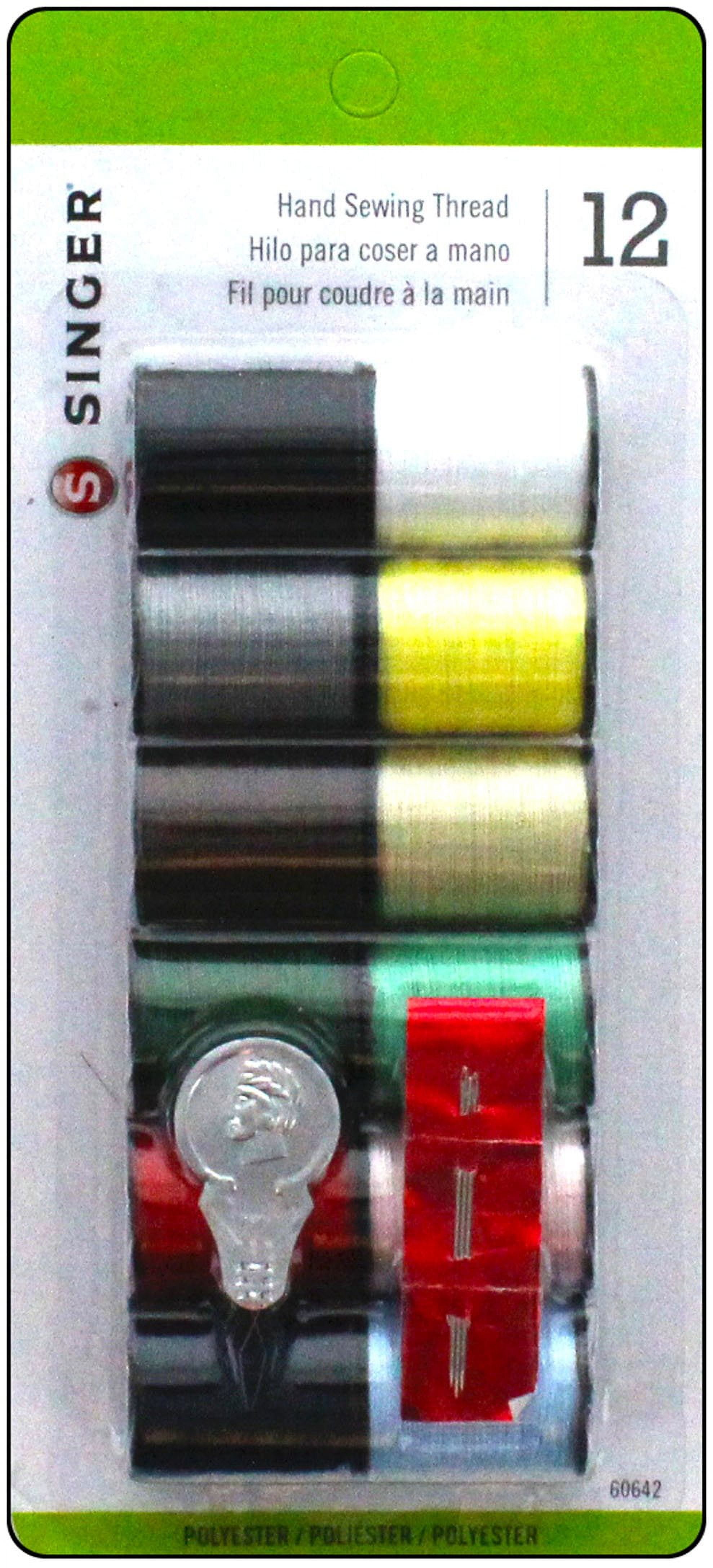 Singer Polyester Hand Sewing Thread  Assorted Colors  12 Count (Pack of 32)