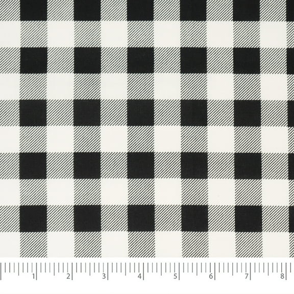Singer Print Fabric, 100% Premium Cotton, Christmas Black Buffalo Check, 3 Yards