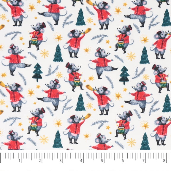 Singer Print Fabric, 100% Premium Cotton, Christmas Nutcrackers Mickie Mouse, 3 Yards