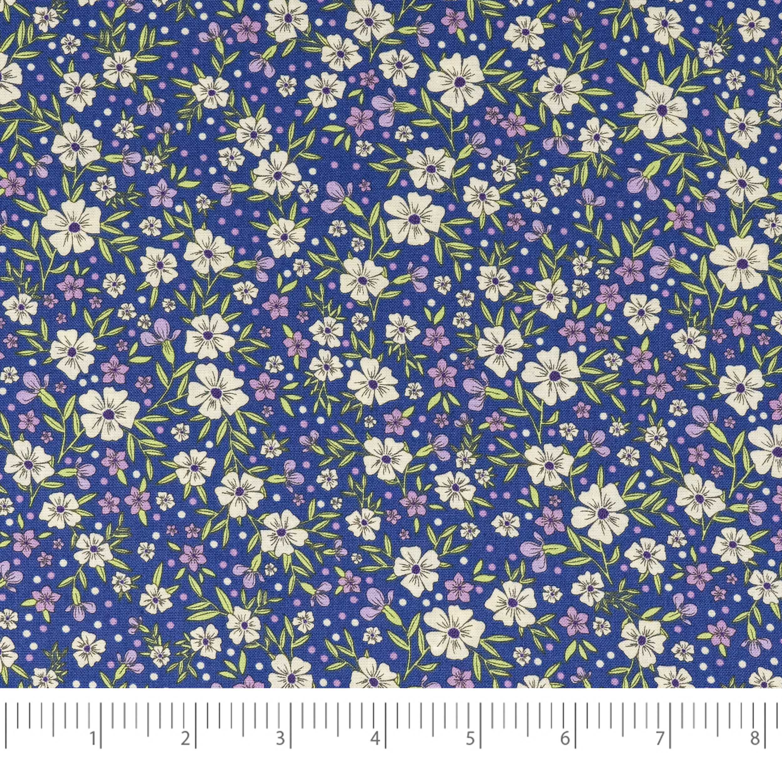 Singer Print Fabric, 100% Premium Cotton, Quilt Sewing, 44 inch, Purple Packed Floral, Cut by Yard