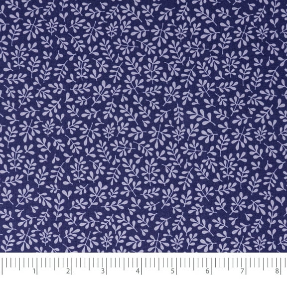 Singer Print Fabric, 100% Premium Cotton, Sewing Quilting, 44 inch, Purple Leaves 3 Yard Cut
