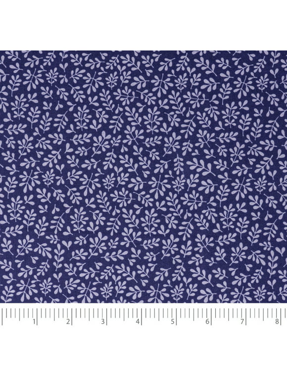 Singer Print Fabric, 100% Premium Cotton, Sewing Quilting, 44 inch, Purple Leaves 3 Yard Cut