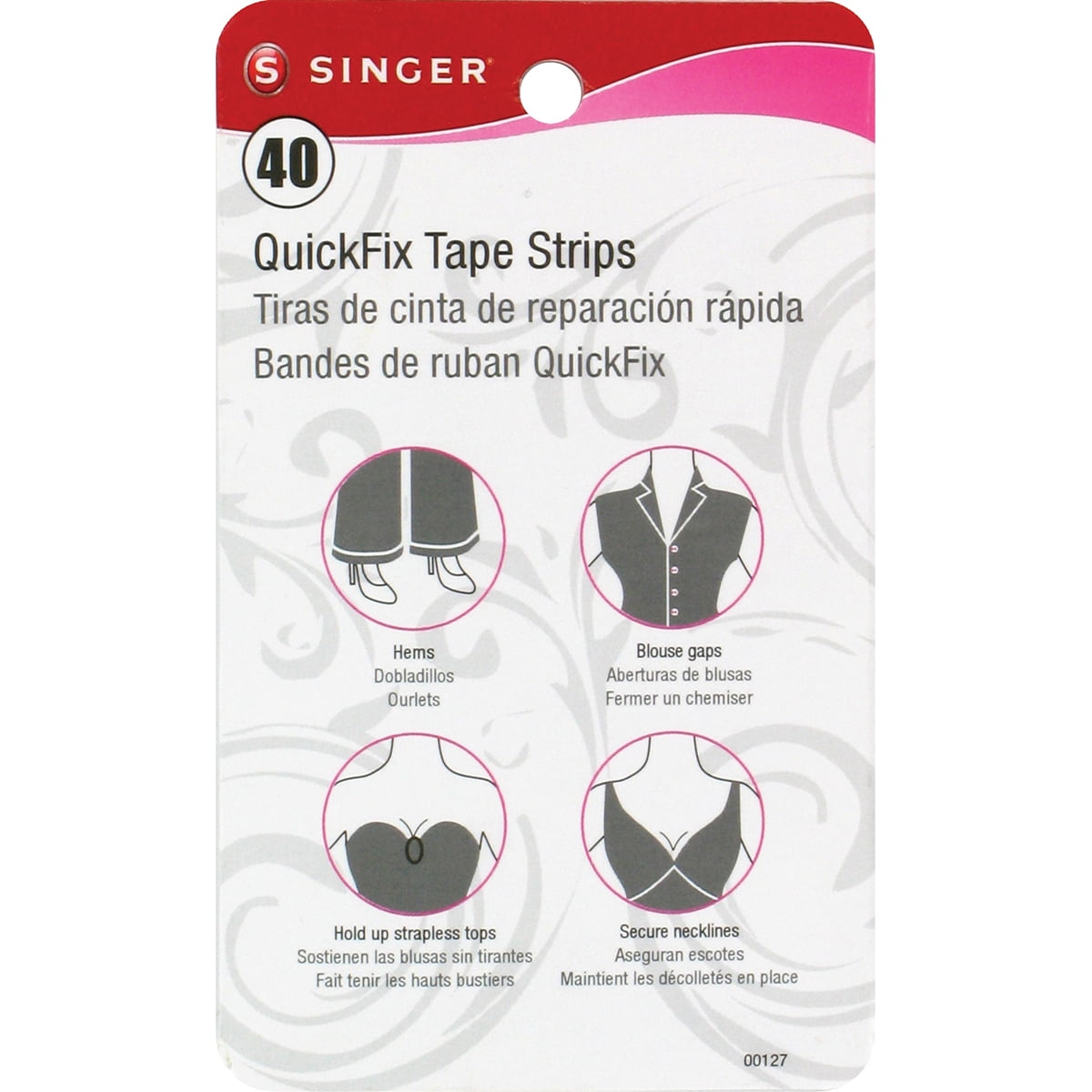 Singer QuickFix Tape Strips 40/Pkf.75"X3.25"