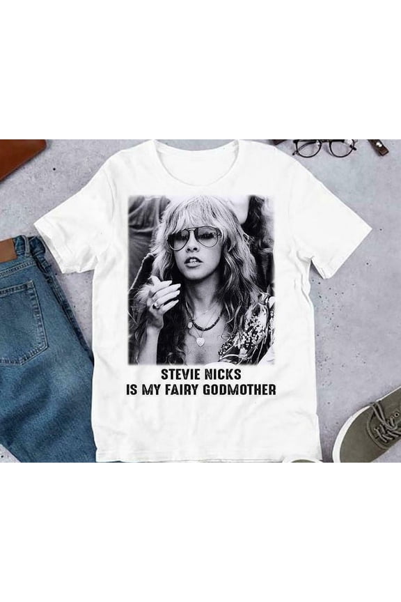 Singer Rock Stevie- Nicks Is My Fairy Godmother Lover Glasses T Shirt Vintage