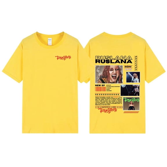 Singer Ruslana Album Tour 2025 Medal T-Shirt Crew Neck Hip Hop Casual tee