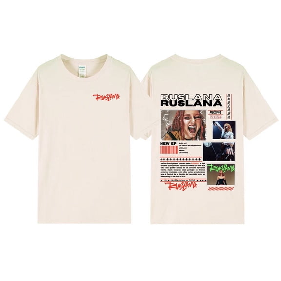 Singer Ruslana Album Tour 2025 Medal T-Shirt Crew Neck Hip Hop Casual tee