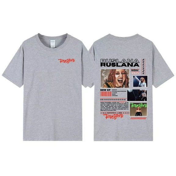 Singer Ruslana Album Tour 2025 Medal T-Shirt Crew Neck Hip Hop Casual tee