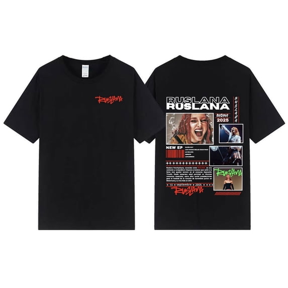 Singer Ruslana Album Tour 2025 Medal T-Shirt Crew Neck Hip Hop Casual tee