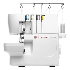 SINGER S0100 Metal Frame Serger with Accessory Kit | Overlock Machine with 6 Built-in Stitches | 2-3-4 Thread Capability, 1300 Stiches per Minute & Differential Feed