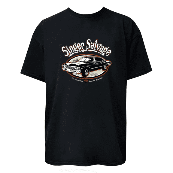 Singer Salvage Black Graphic T-Shirt – Classic Car -Inspired Design
