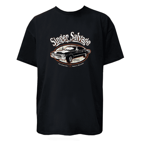 Singer Salvage Black Graphic T-Shirt – Classic Car -Inspired Design