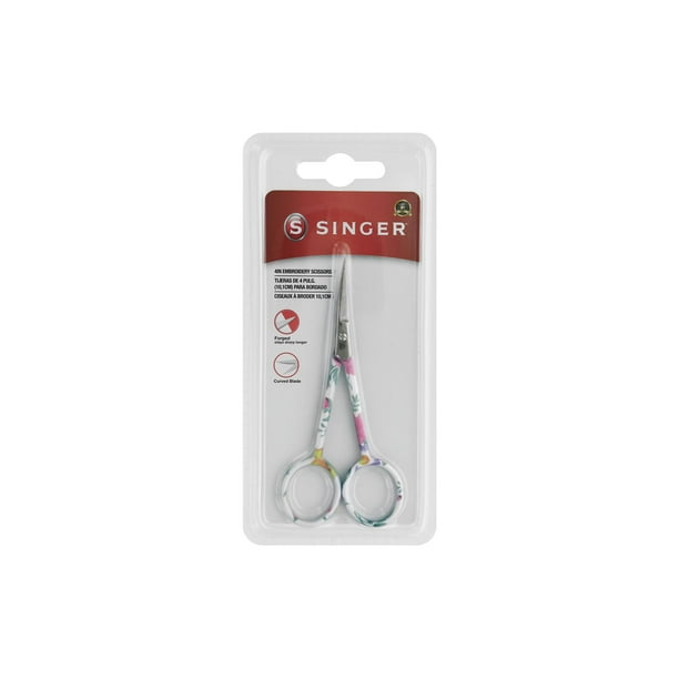 Singer Scissors 4" Embroidery Curved Tip Floral