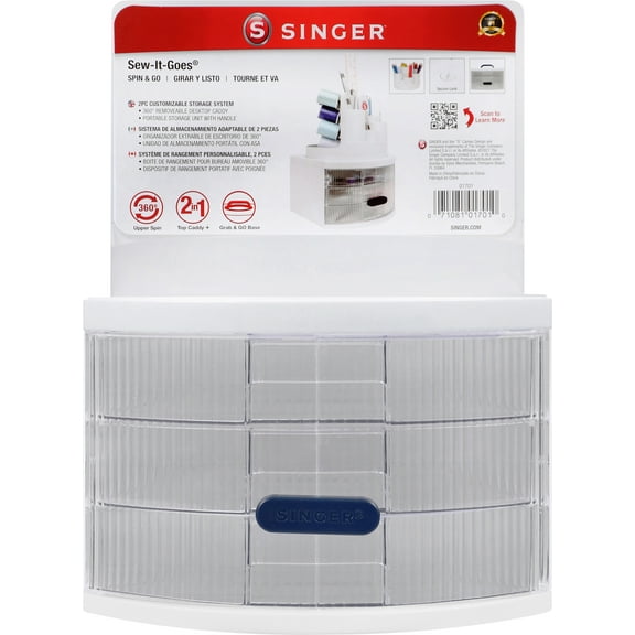 Singer Sew-It-Goes Spin & Go Caddy Multipurpose Sewing Storage Container