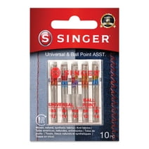 Singer Sewing Machine Needles - Universal and Ball Point, Assorted, Pkg of 10