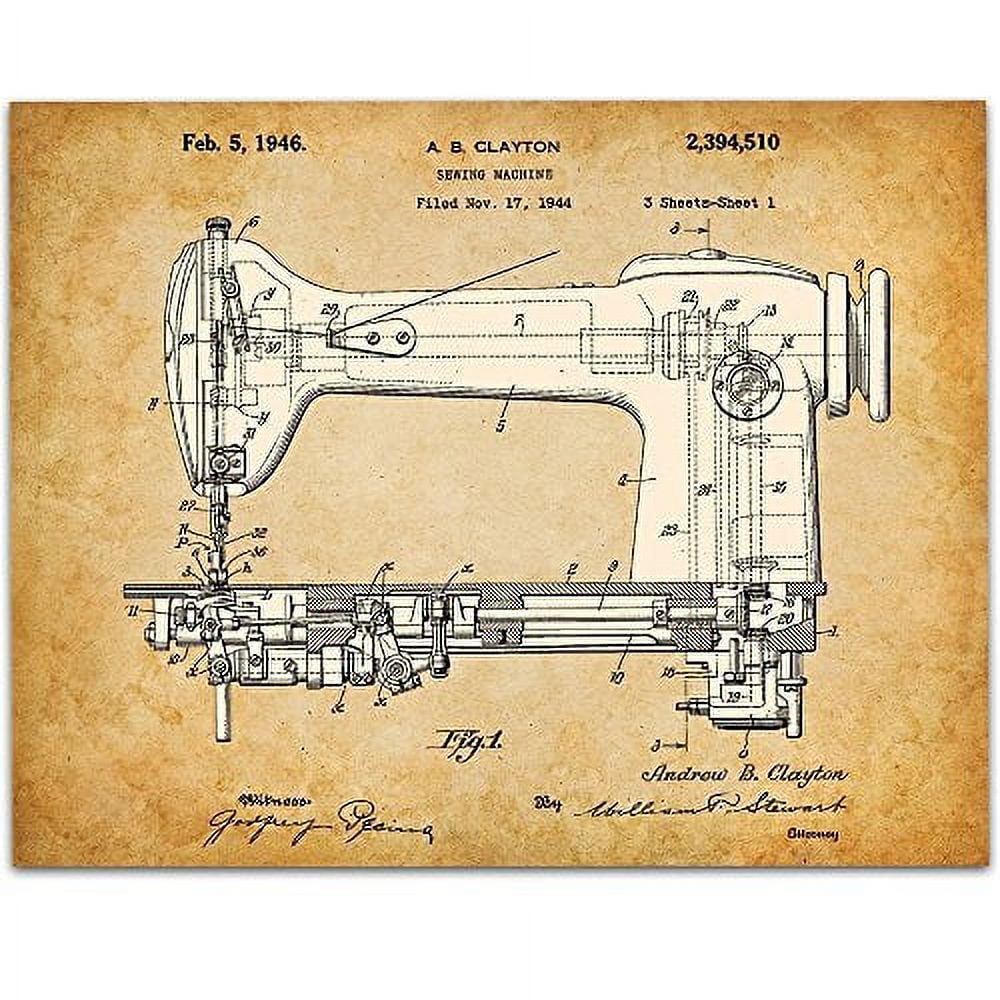Singer Sewing Machine Patent 11x14 Unframed Patent Print Great Gift