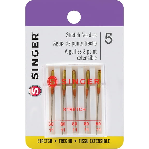 SINGER 5-Count Stretch Sewing Machine Needles, Size 80/12