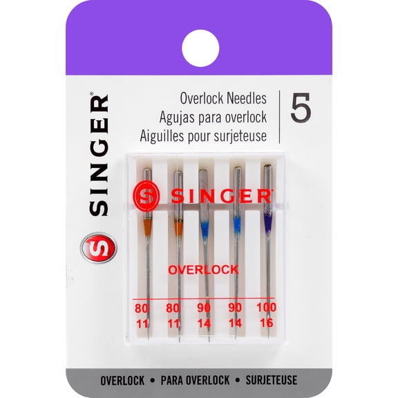 Universal Regular Point Overlock Needles-5/Pkg Multi-Colored