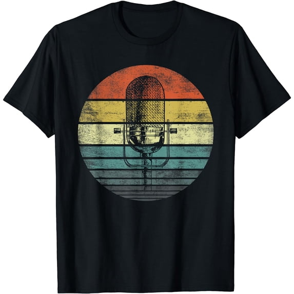 Singer Vocalist Musician Gift Funny Retro Microphone Singing T-Shirt