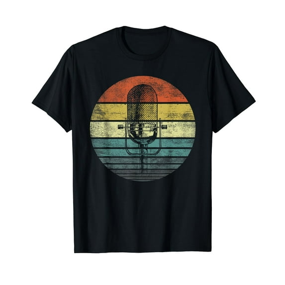 Singer Vocalist Musician Gift Funny Retro Microphone Singing T-Shirt