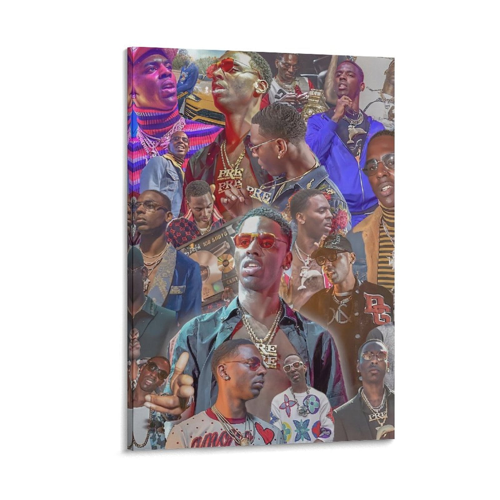 Gift Netted Rapper Cover Singer Young Dolph Poster Rapper Hiphop Music Album Cover Canvas Art ...
