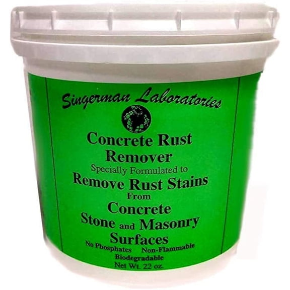 Singerman Laboratories Rust Remover for Concrete (22 oz makes ONE GALLON) - covers 60 sq. ft.