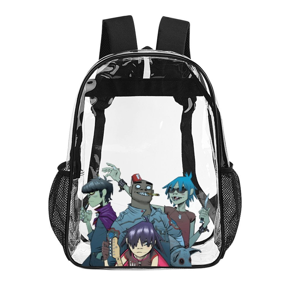Singers Cartoon Gorillaz Clear Backpack 17 Inch Transparent Bag Laptop ...