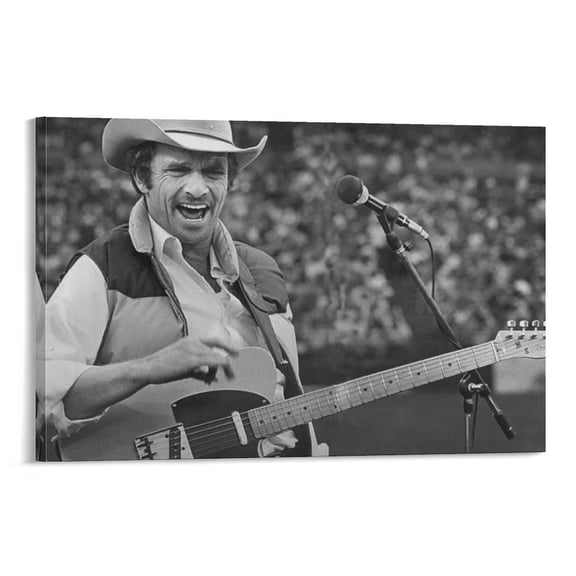 Singers Merle Haggard Poster Wall Art Poster Scroll Canvas Painting Picture Living Room Decor Home 16x24inch(40x60cm)
