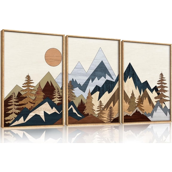 Singg Black & Beige Brush Stroke Canvas Wall Art Set,Minimalist Geometric Grunge Line Shapes Ink Sketch Decor,Neutral Modern Drawing Artwork for Living Room