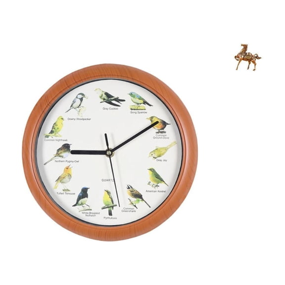 Singing Bird Wall Clock Animal Sculpture Horse Ornament Made from Durable Materials for Bedroom Kitchen Shelf Decoration