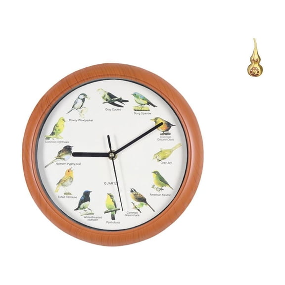 Singing Bird Wall Clock Decorative Gourd Artistic PP Material Suitable for Home Office and Spring Festival Decor