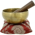 thumbnail image 1 of Singing Bowl Brass Musical Instruments Tibetan Buddhist Bell Metal for Meditation Prayer with Stick and Cushion 5 Inch, 1 of 4