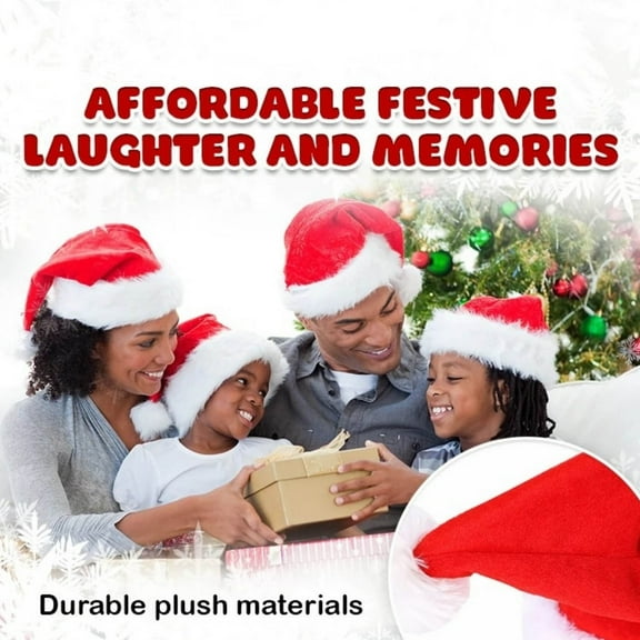 Singing and Dancing Electric Christmas Santa Hat Clearance, Musical Funny Toy Hat, Plush Velvet Christmas Cap in Traditional Red White Party Hat for Christmas New Year Party Supplies Xmas