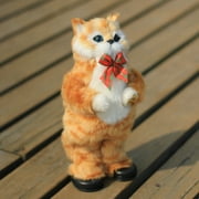 Singing Dancing Kitten Toy Simulation Toys, Electronic Motion Pet with Music, Soft Plush Interactive Cat, Yellow Battery-Operated Children s Companion Gift